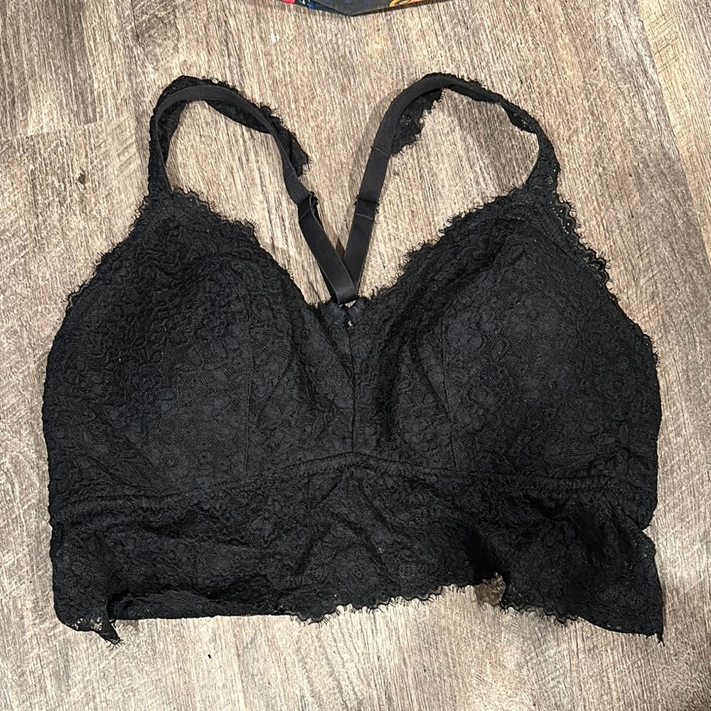 Aerie Black Lace Racerback Bralette